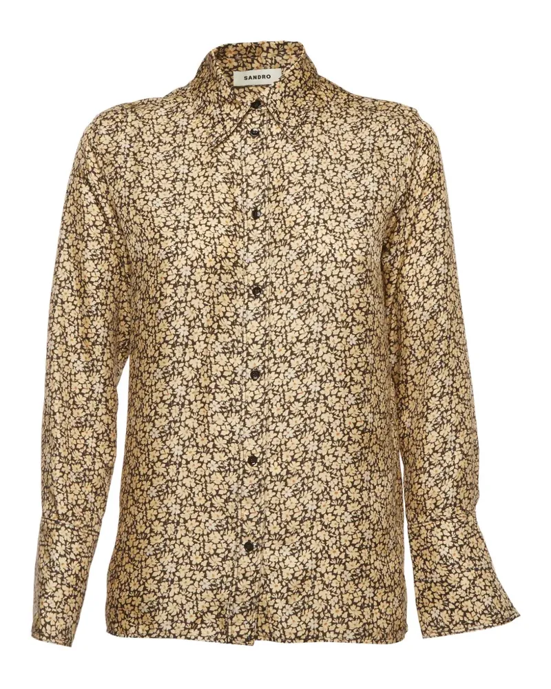 Sandro Hemd mit Blumenmuster - Schwarz Schwarz