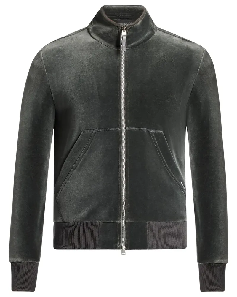 Tom Ford Velours-Cardigan mit Reißverschluss - Grau Grau