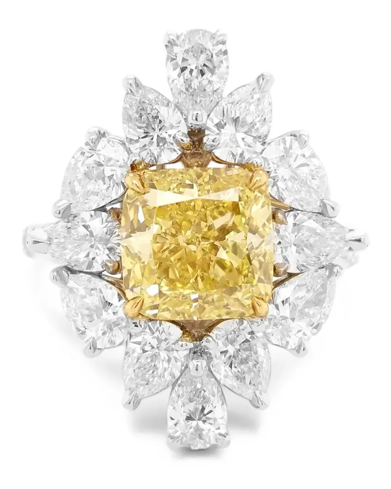 HYT Jewelry Ring mit gelben und rosa Diamanten - Silber Silber