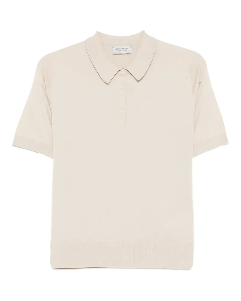John Smedley Jill short-sleeve polo top - Nude Nude
