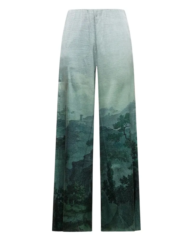 Pierre-Louis Mascia landscape-print trousers - Grün Grün