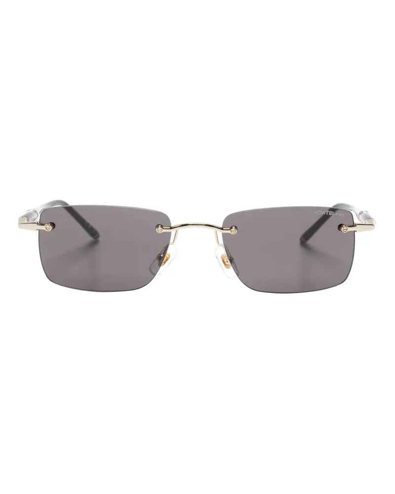 Montblanc Sonnenbrille mit eckigem Gestell - Gold Gold