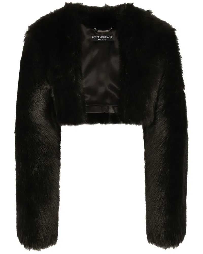 Dolce & Gabbana Cropped-Pelzjacke - Schwarz Schwarz