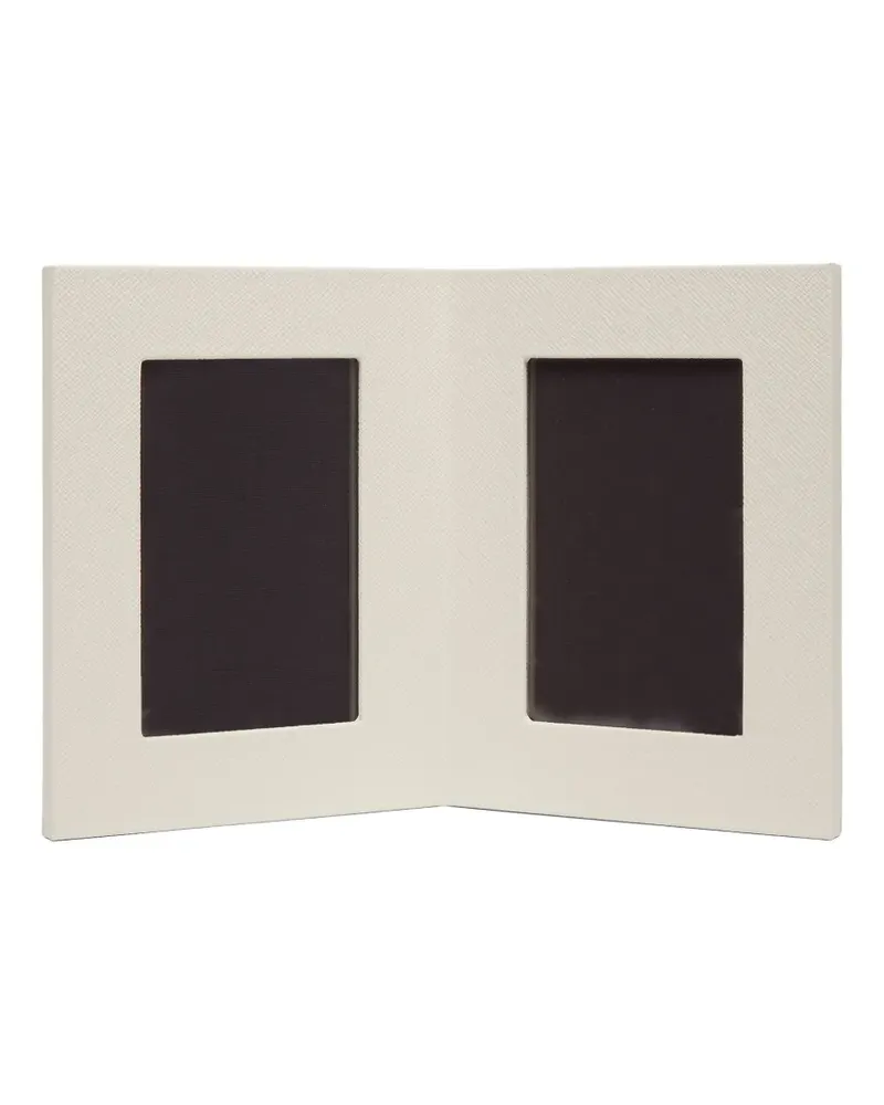 Smythson Bilderrahmen aus Leder - Weiß Weiß