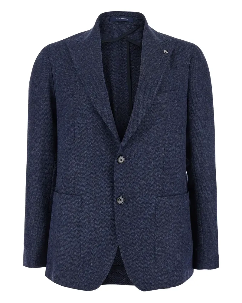 Tagliatore Sakko mit Fischgrätenmuster - Blau Blau