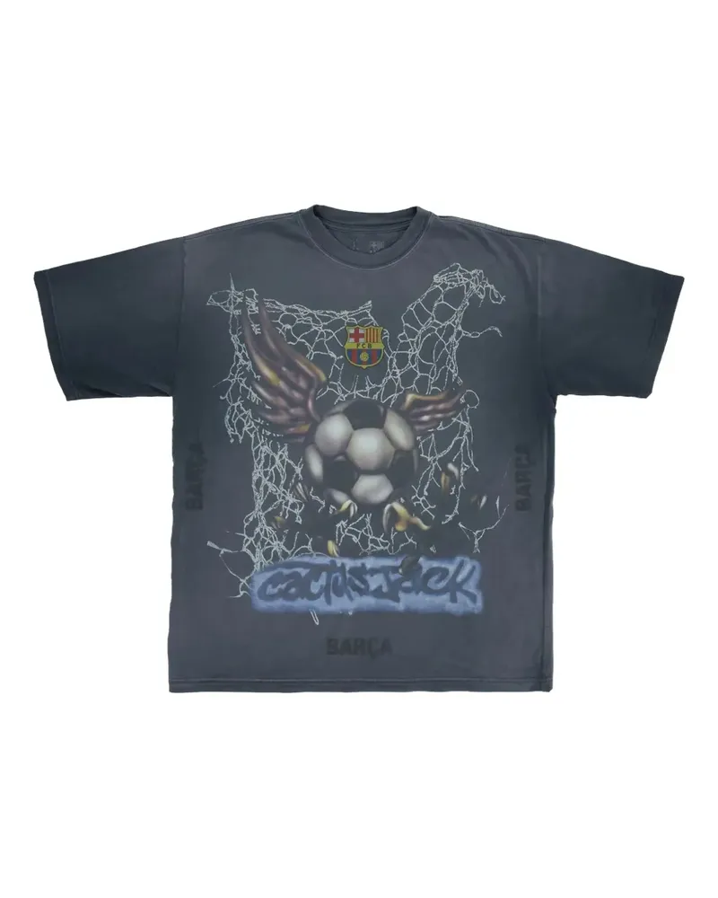 Travis Scott x Nike x FCB ausgeblichenes T-Shirt - Schwarz Schwarz