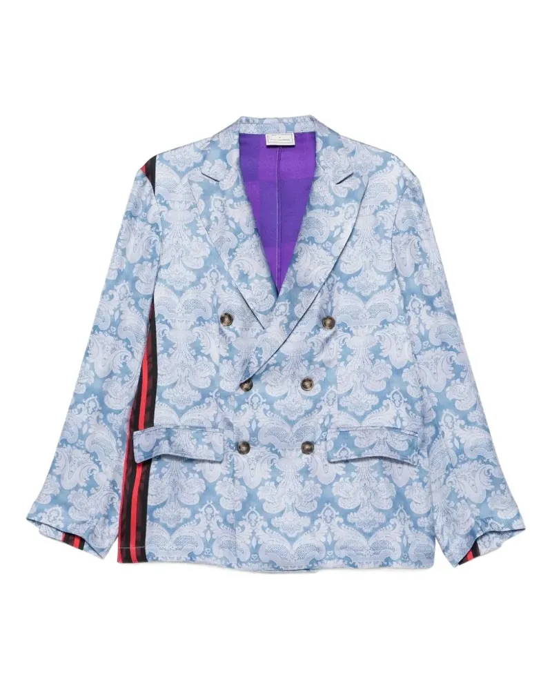 Pierre-Louis Mascia Paisley-Jacke mit Streifendetail - Blau Blau