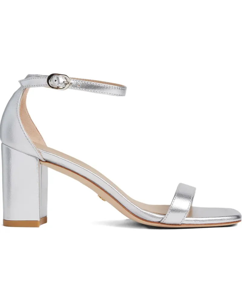 Stuart Weitzman 75mm metallic sandals - Silber Silber