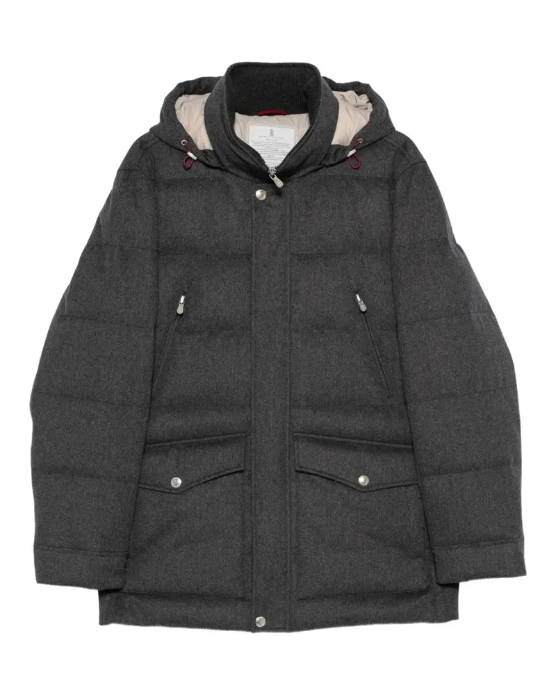Brunello Cucinelli quilted hooded jacket - Grau Grau