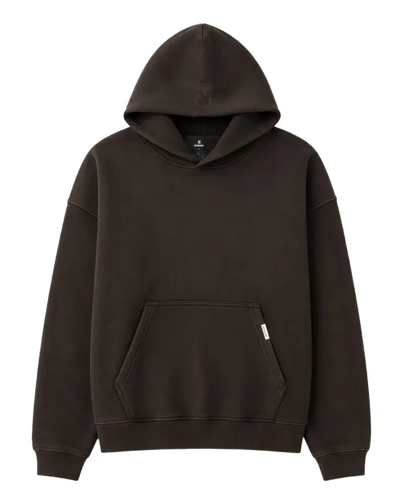 REPRESENT logo-embroidered pouch-pocket hoodie - Braun Braun