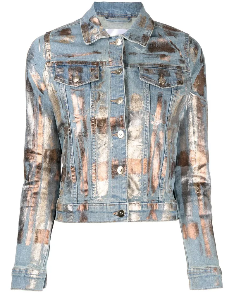 MADISON.MAISON Jeansjacke mit Metallic-Print Gold