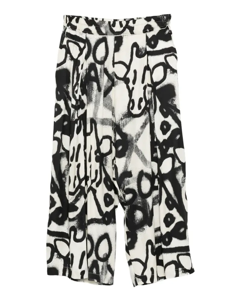 Studiorundholz graffiti-print trousers - Weiß Weiß