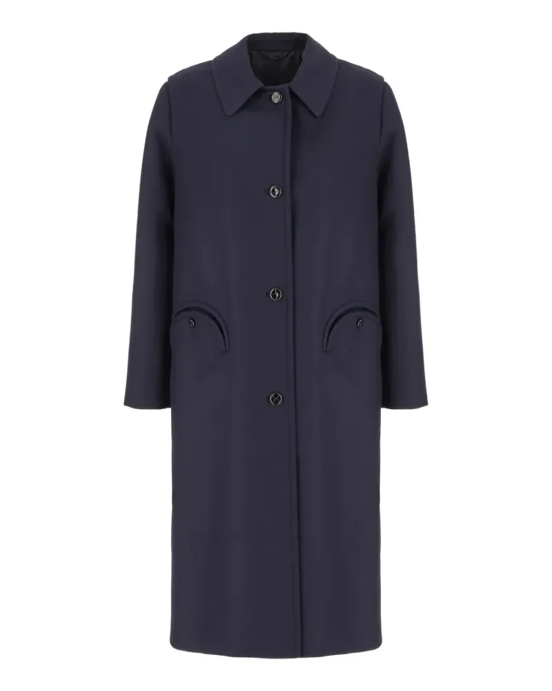Blazé Milano virgin wool Smiley pocket coat - Blau Blau