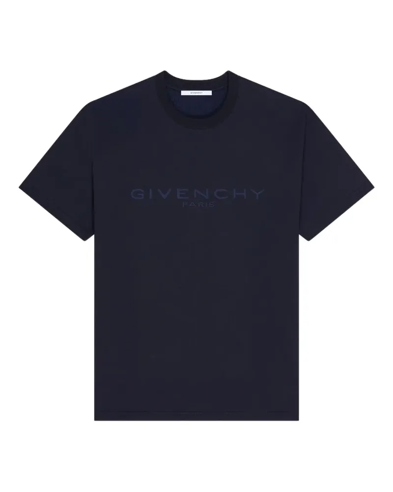 Givenchy logo-embroidered T-shirt - Blau Blau
