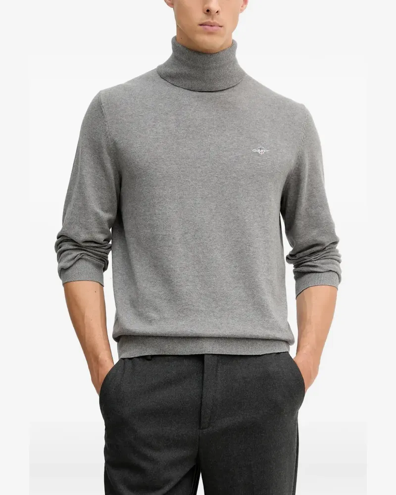 Gant roll-neck logo sweater - Grau Grau