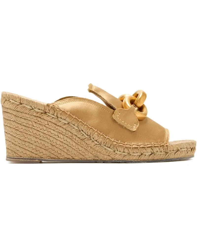 Pedro Garcia Oliveta Wedge-Mules mit Kettendetail 75mm - Gold Gold