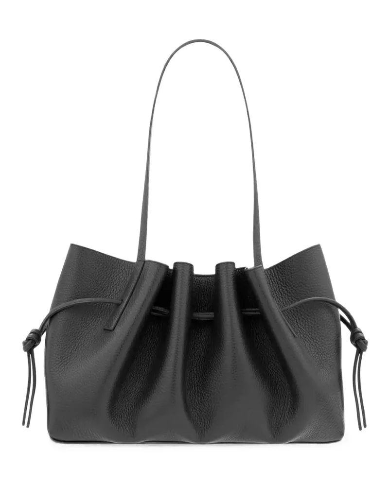 YUZEFI Scallop grained-texture tote bag - Schwarz Schwarz