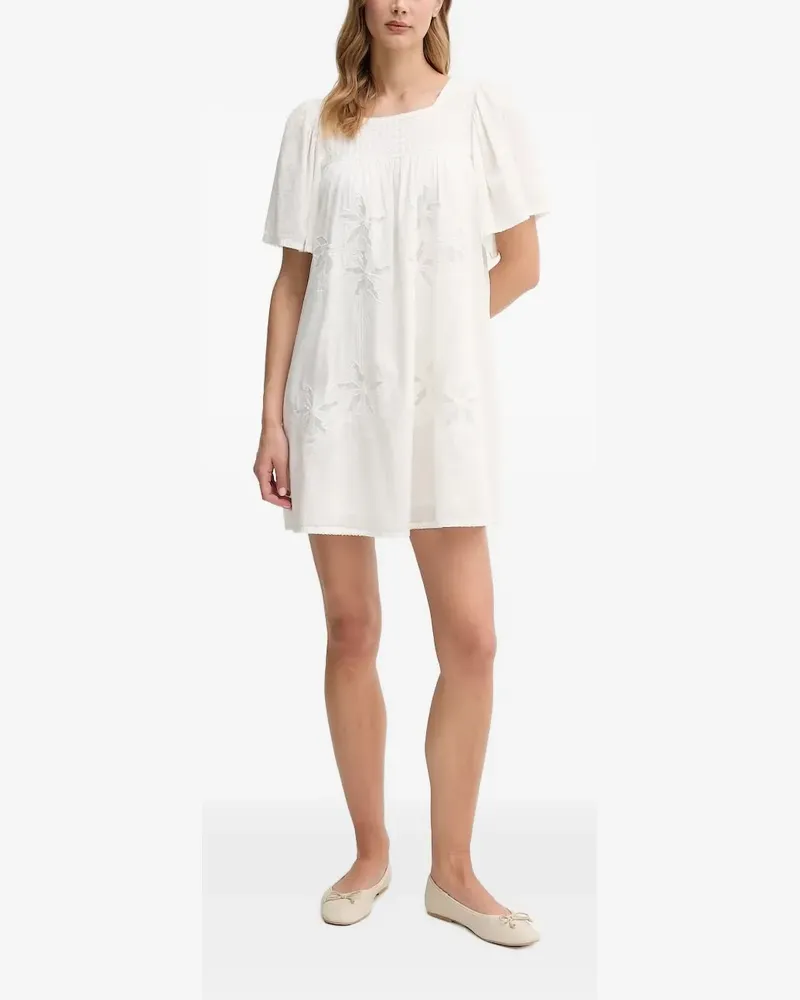 Hoss Intropia Gesmoktes Lola Minikleid mit Stickerei - Weiß Weiß