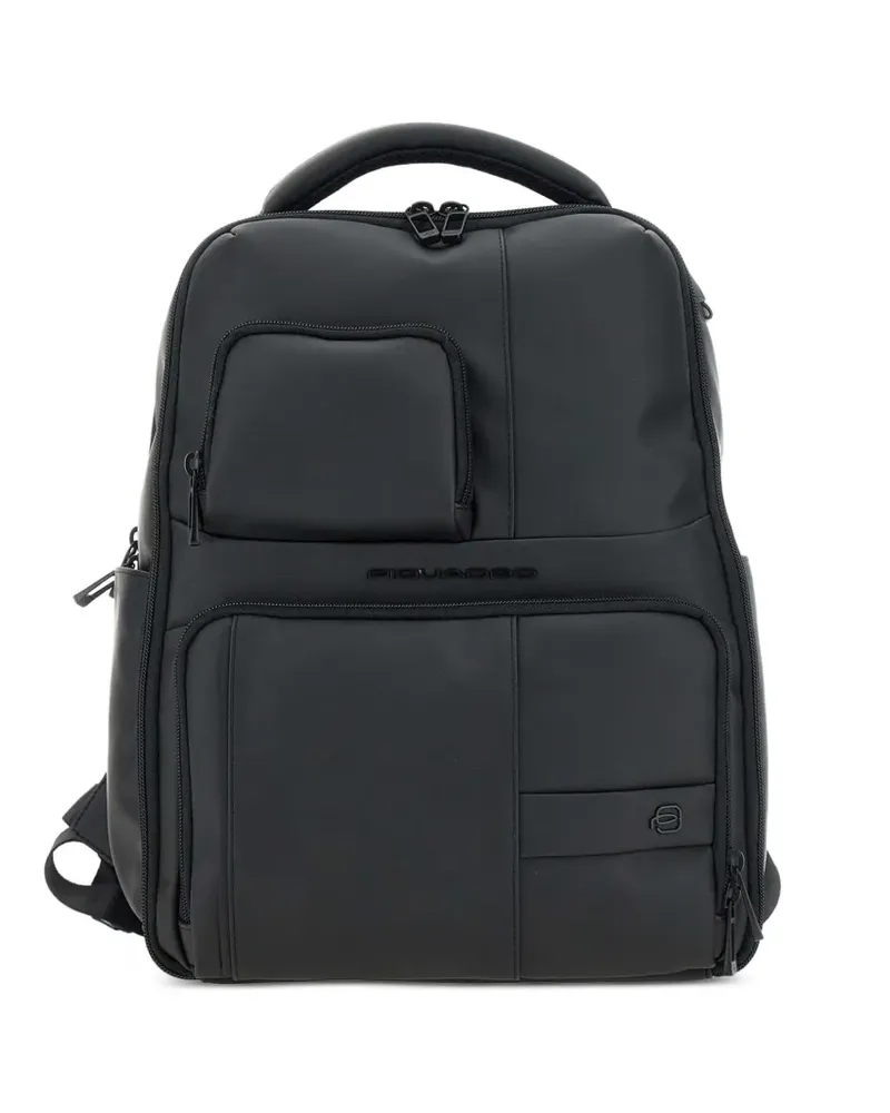 Piquadro Wollem Rucksack mit gummiertem Effekt - Schwarz Schwarz