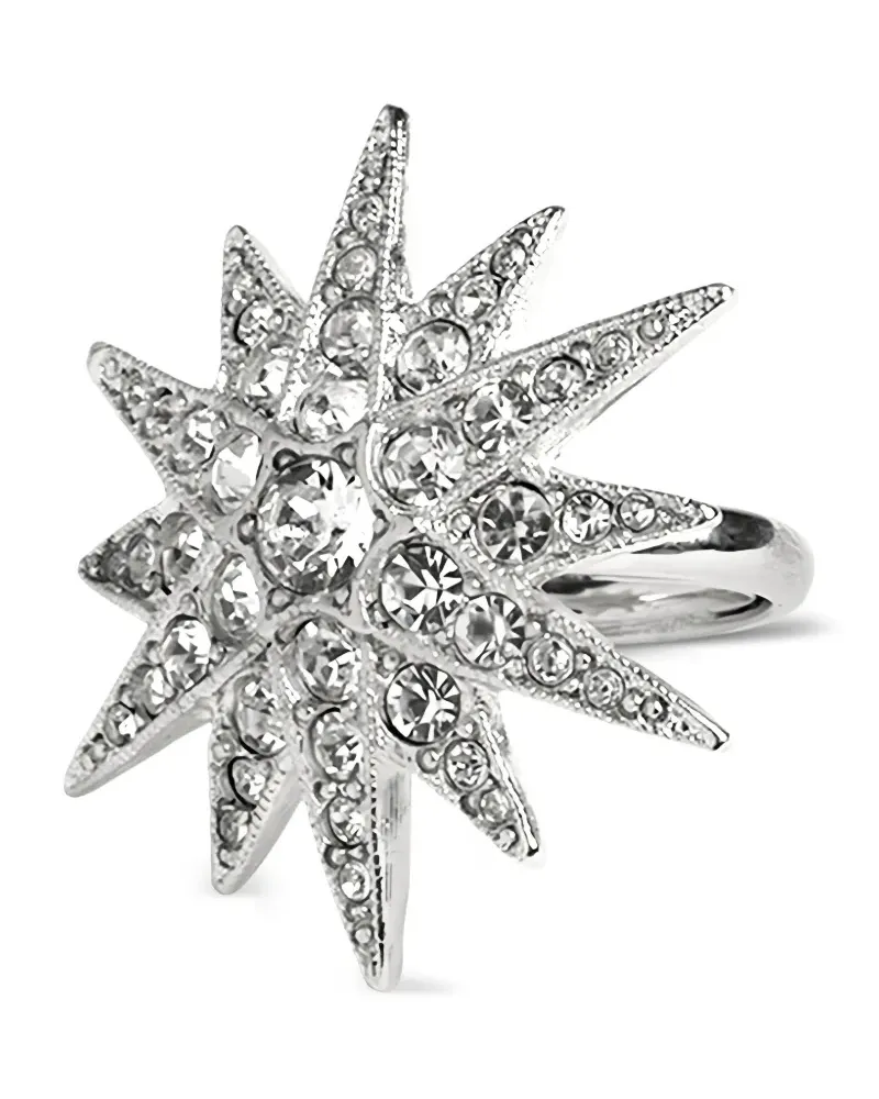 Kenneth Jay Lane Ring mit Kristallen - Silber Silber