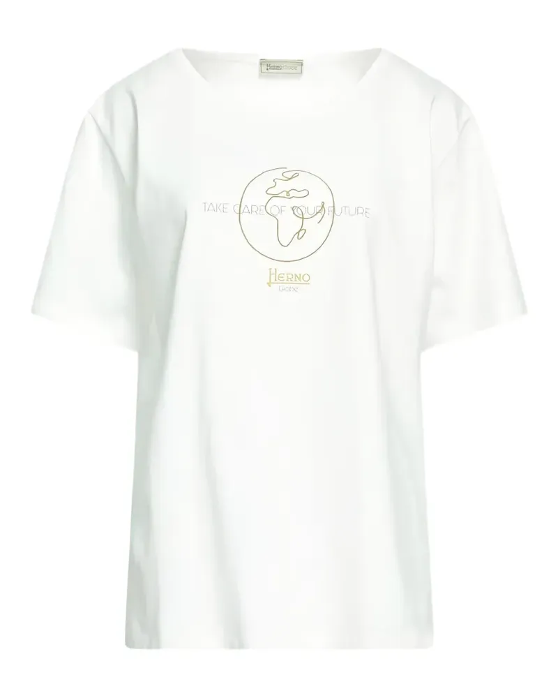 Herno T-Shirt mit grafischem Print - Weiß Weiß