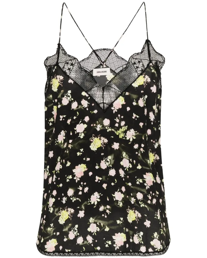 Zadig & Voltaire Oberteil mit floralem Print - Schwarz Schwarz