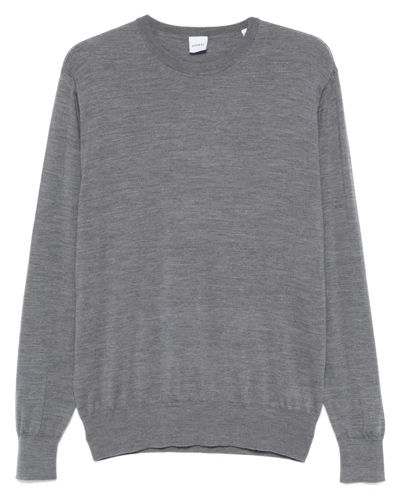ASPESI Klassischer Pullover - Grau Grau