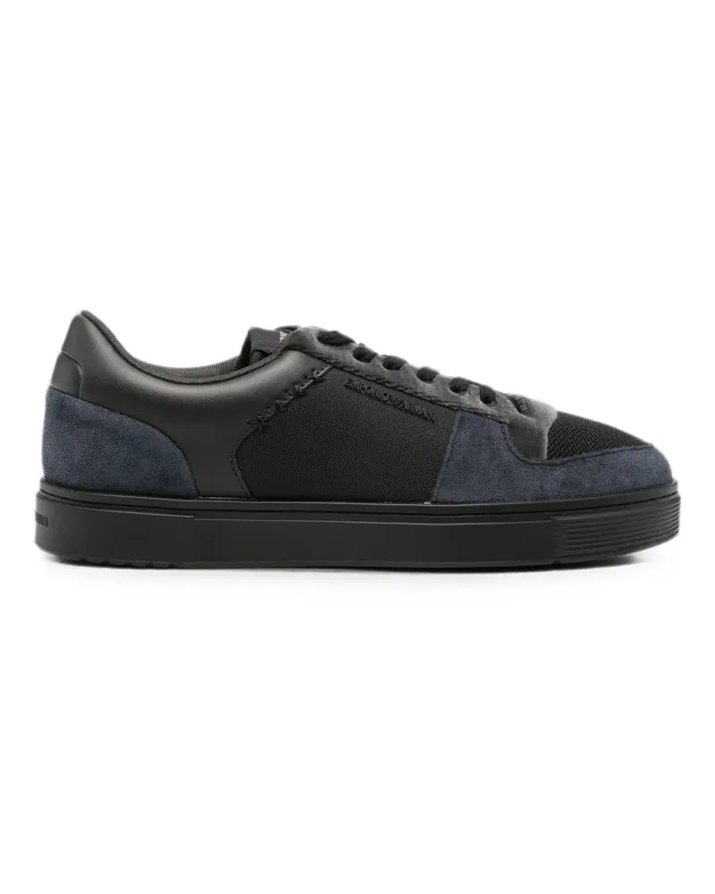 Emporio Armani Sneakers mit Einsätzen - Schwarz Schwarz