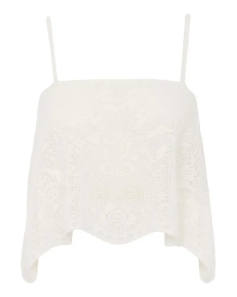 Chloé Gehäkeltes Camisole-Top mit Wellensaum - Weiß Weiß