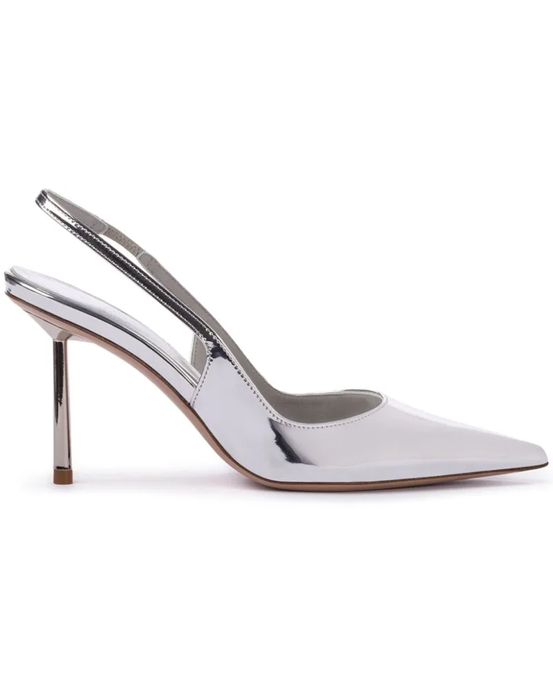 Le Silla Bella Slingback-Pumps im Metallic-Look 80mm - Silber Silber