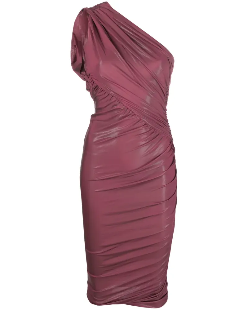 Rick Owens Lilies Drapiertes One-Shoulder-Midikleid - Rosa Rosa