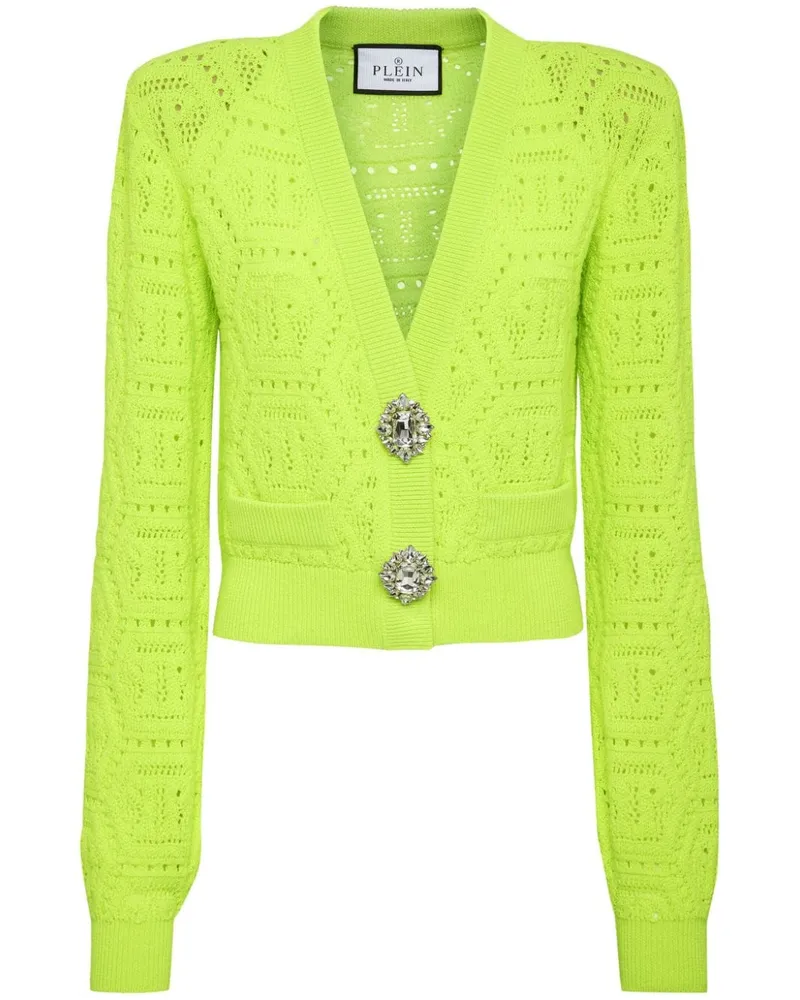 Philipp Plein Cropped-Cardigan mit Monogramm - Gelb Gelb