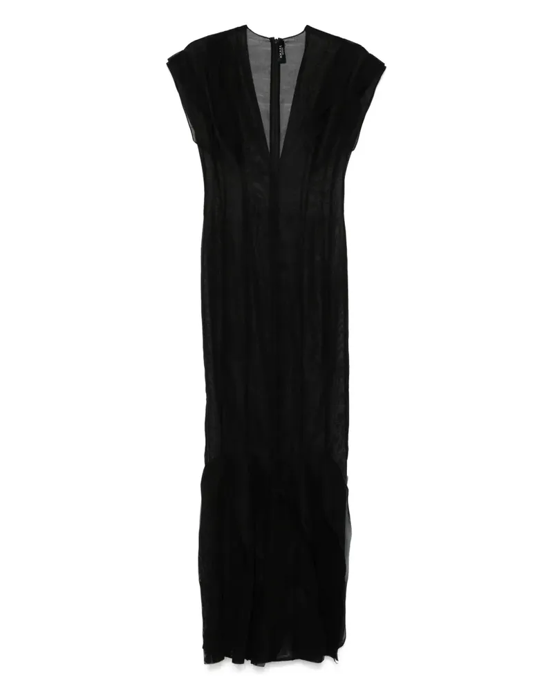 A.W.A.K.E. Organza-Maxikleid mit Einsätzen - Schwarz Schwarz