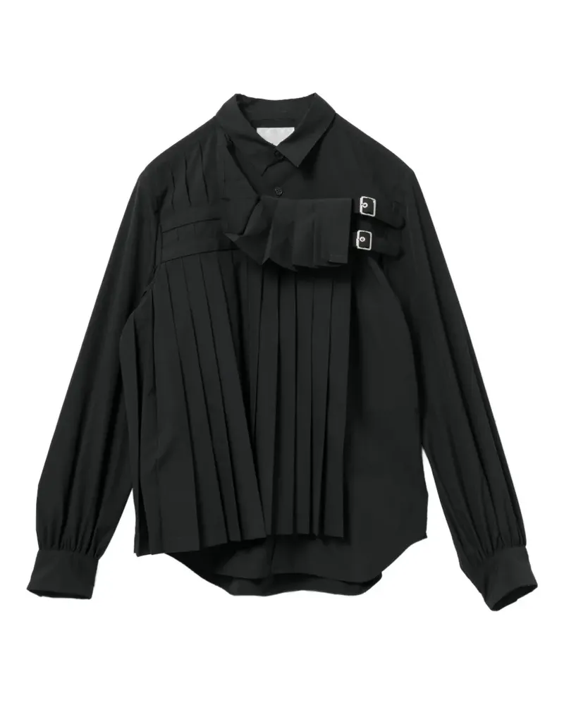 Noir Kei Ninomiya Bluse mit Falten - Schwarz Schwarz