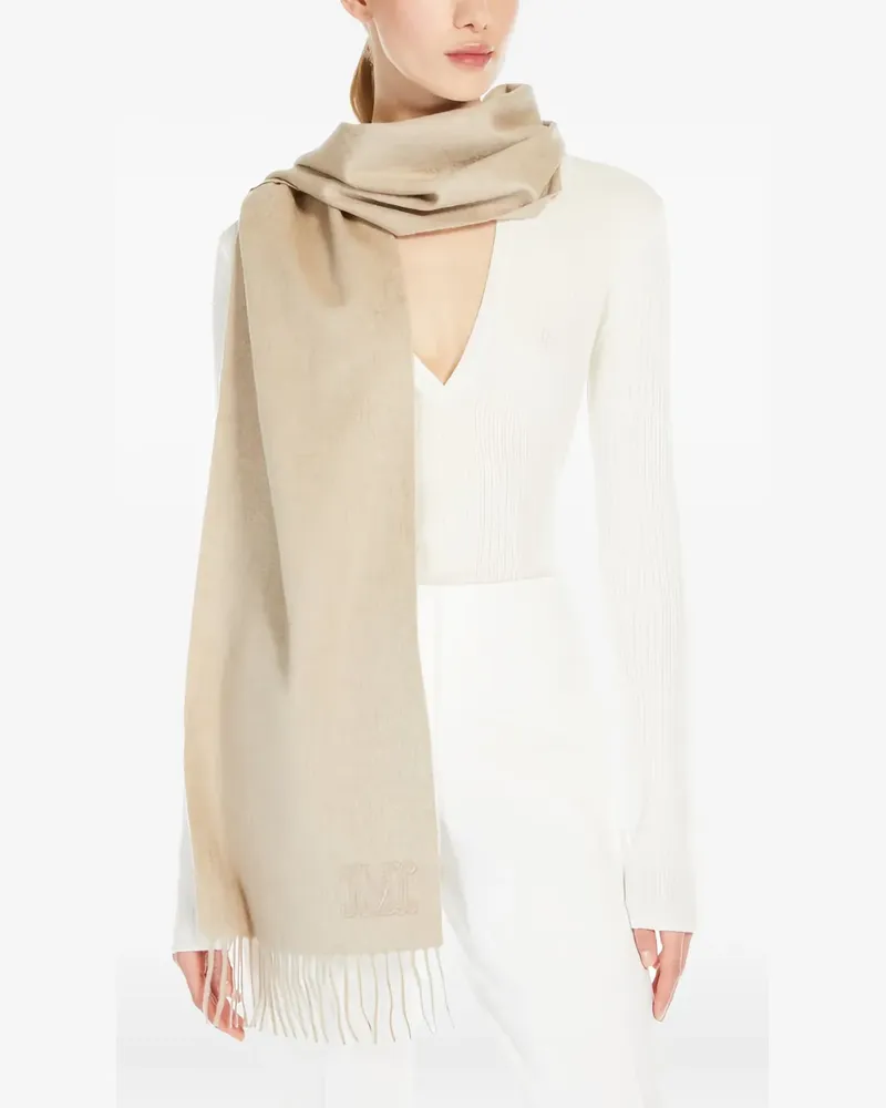 Max Mara Schal mit Logo-Stickerei - Nude Nude