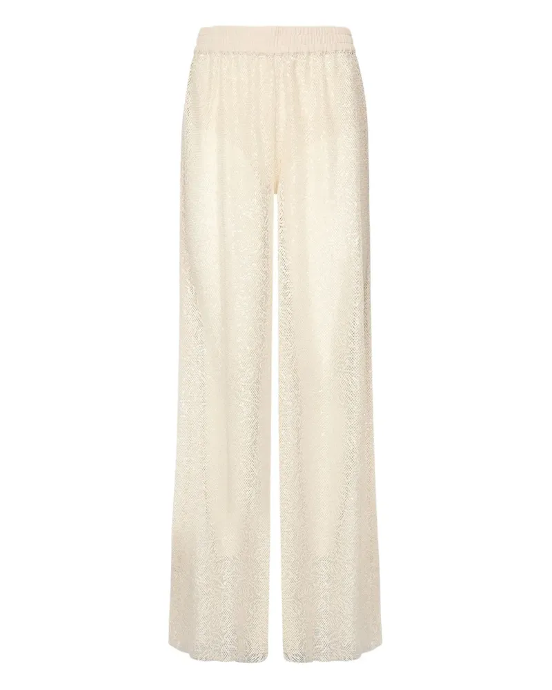 Pinko Hose aus Mesh mit Pailletten - Nude Nude