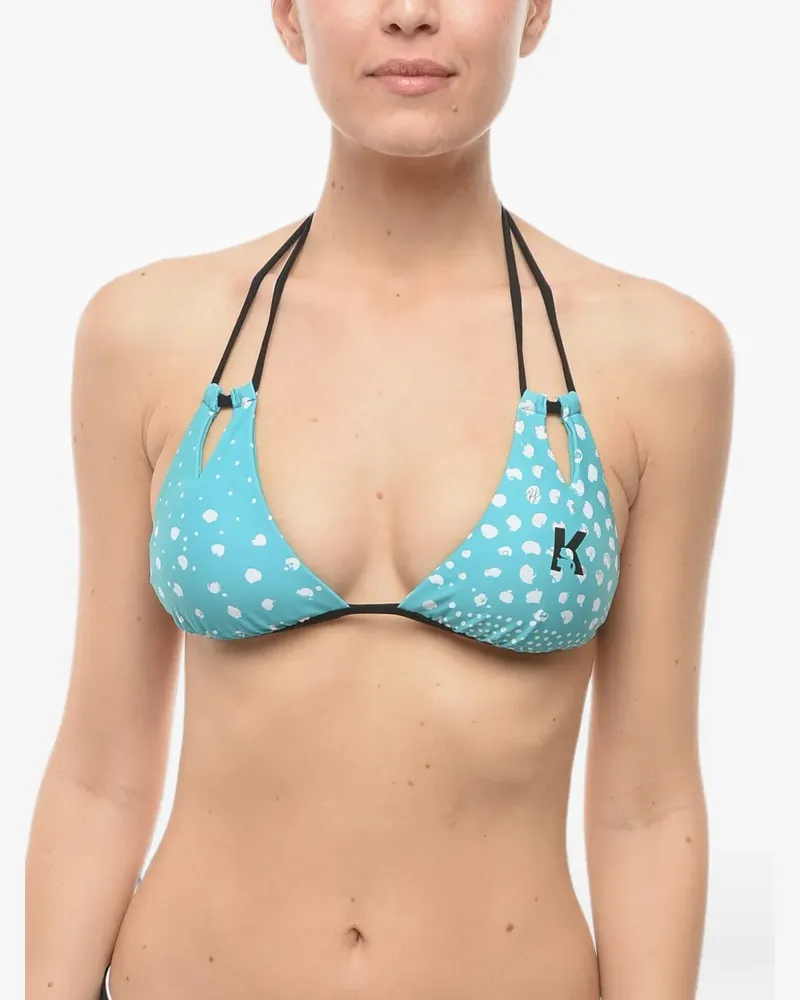 Karl Lagerfeld Bikinioberteil mit Logo-Print - Blau Blau