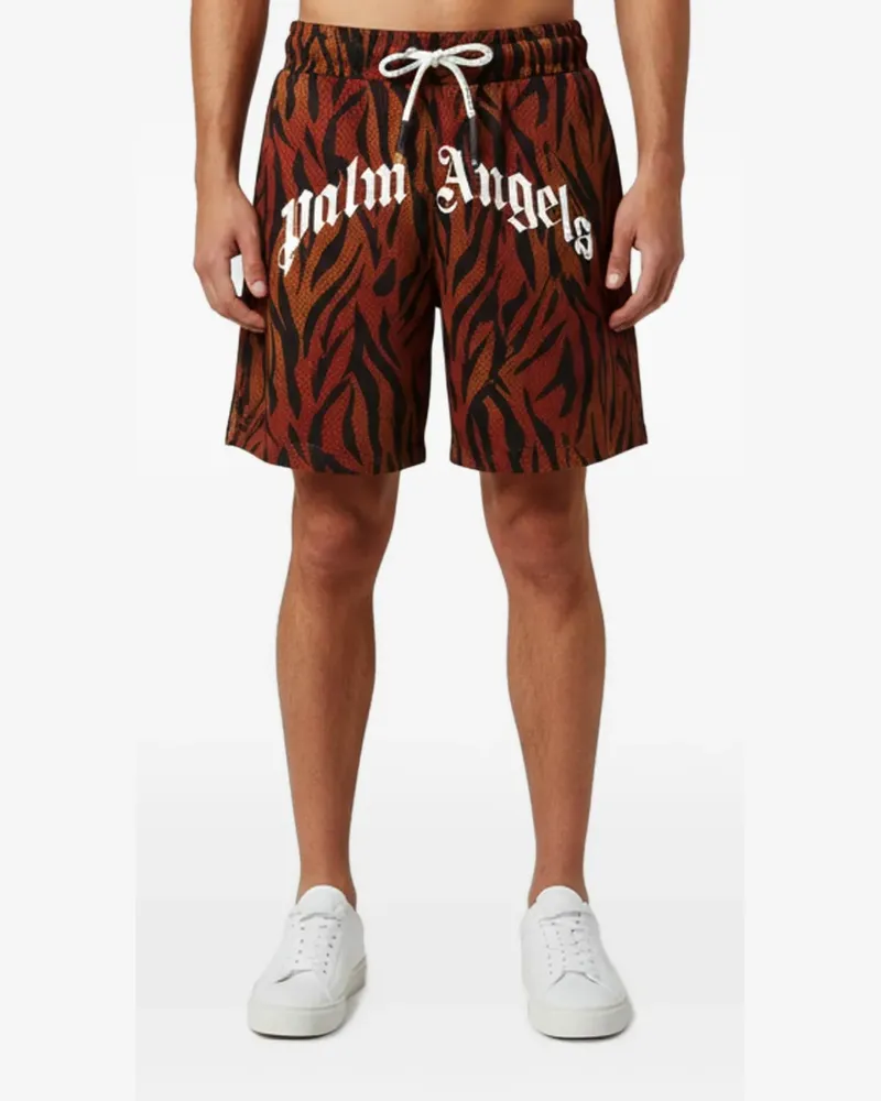 Palm Angels Badeshorts mit Tigermuster - Braun Braun