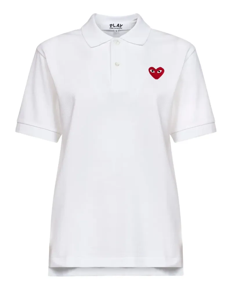 Comme des Garçons embroidered-heart polo shirt - Weiß Weiß