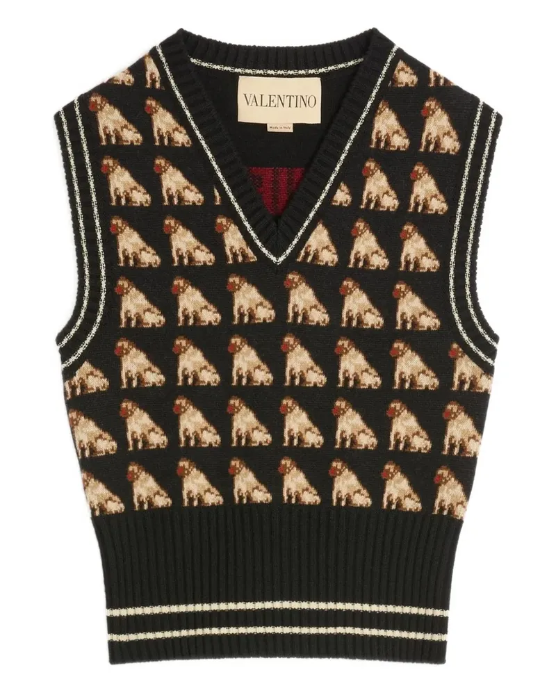 Valentino Garavani Petit Charles Jacquard-Weste - Schwarz Schwarz
