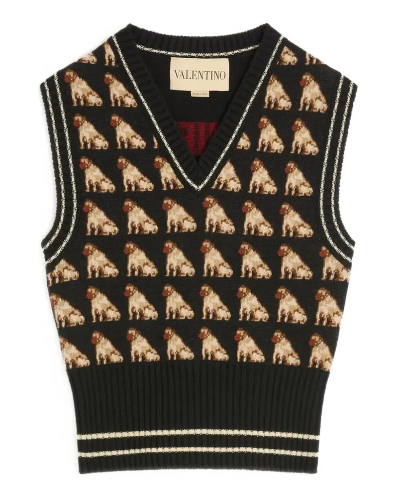 Valentino Garavani Petit Charles Jacquard-Weste - Schwarz Schwarz