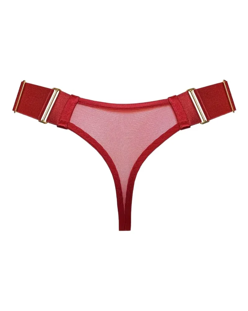 Bordelle Signature Mesh-Tanga im Layering-Look - Rot Rot