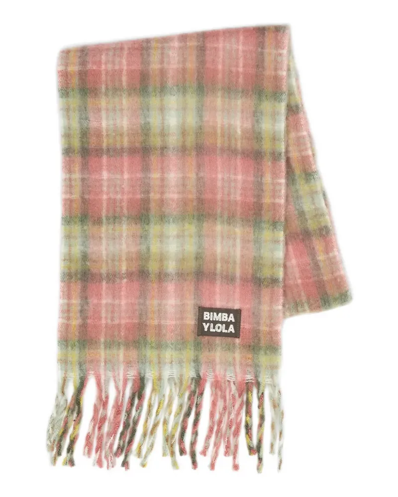 BIMBA Y LOLA plaid fringed scarf - Rosa Rosa