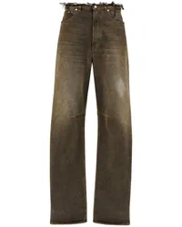 Maison Margiela Halbhohe Acid-Wash-Jeans Braun