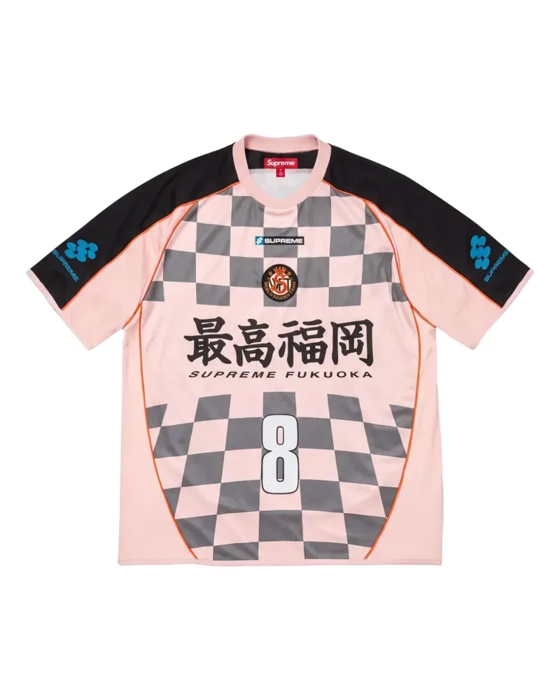 Supreme Being Checkerboard Soccer jersey T-shirt - Rosa Rosa