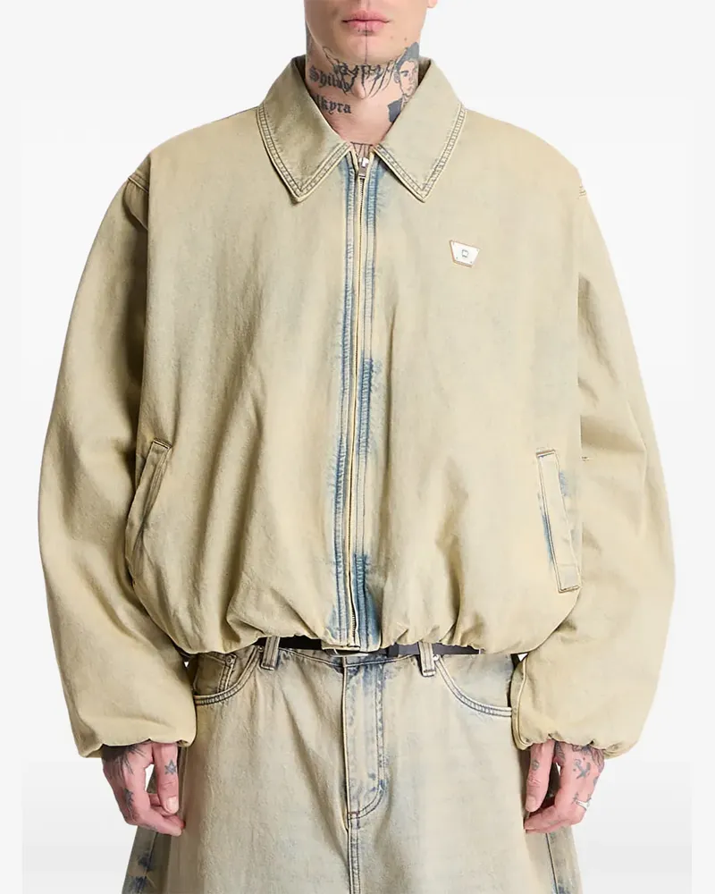 MISBHV sand-washed bomber denim jacket - Nude Nude