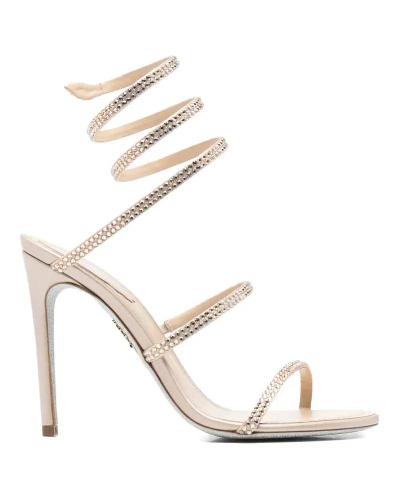 René Caovilla Cleo crystal-embellished sandals - Nude Nude