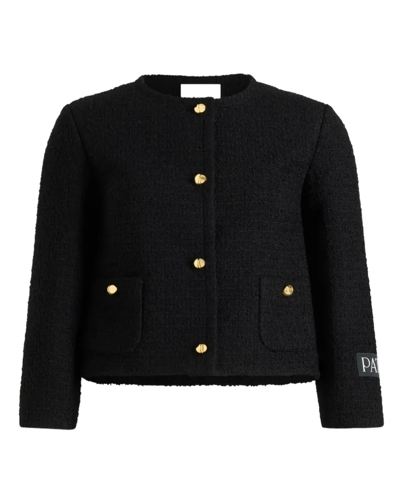 Patou Tweed-Jacke ohne Kragen - Schwarz Schwarz