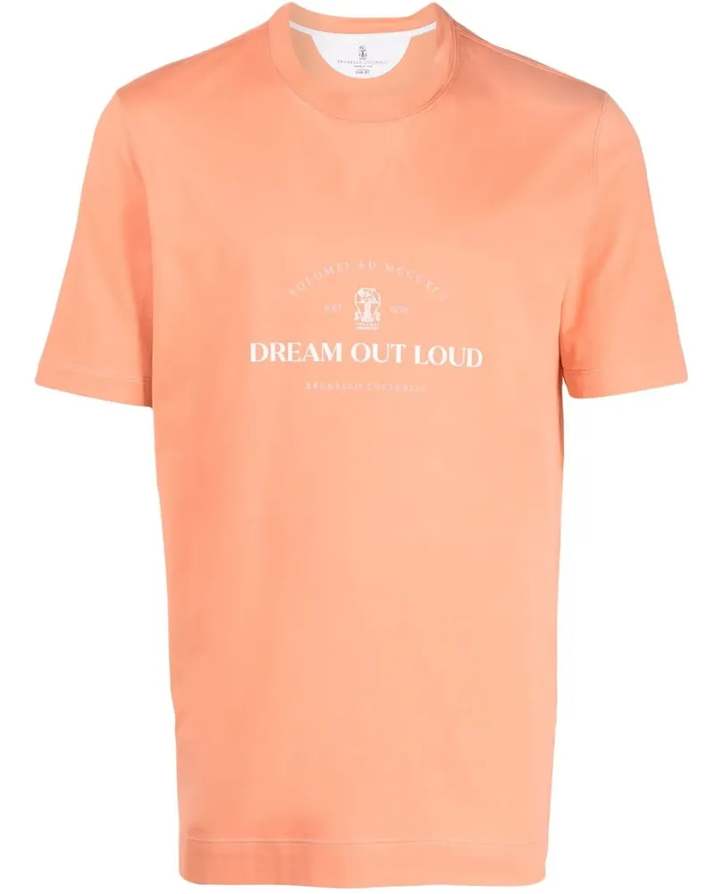 Brunello Cucinelli T-Shirt mit grafischem Print - Orange Orange
