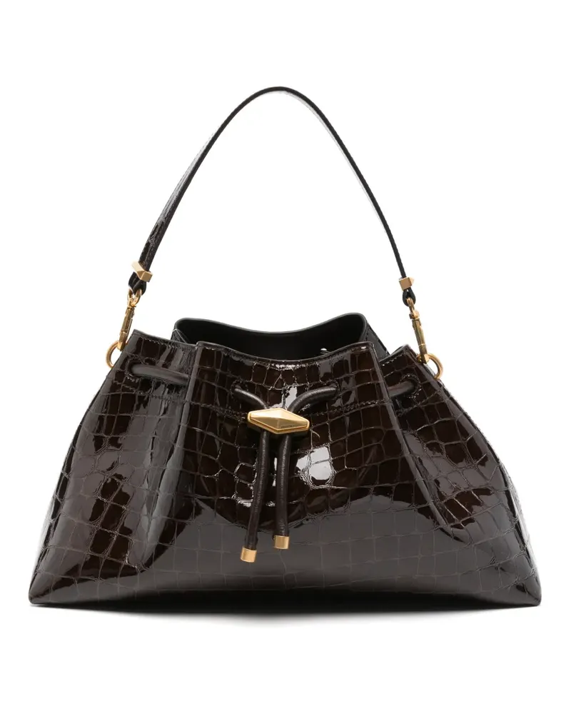 Jimmy Choo Tote Bag mit Kroko-Effekt und Kordelzug - Braun Braun